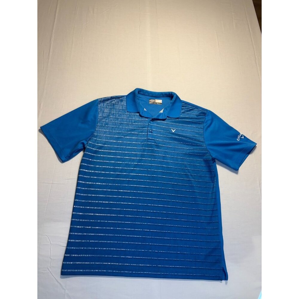 Callaway Golf Polo Shirt Men’s Medium Blue Opti-Dri Performance Short Sleeve